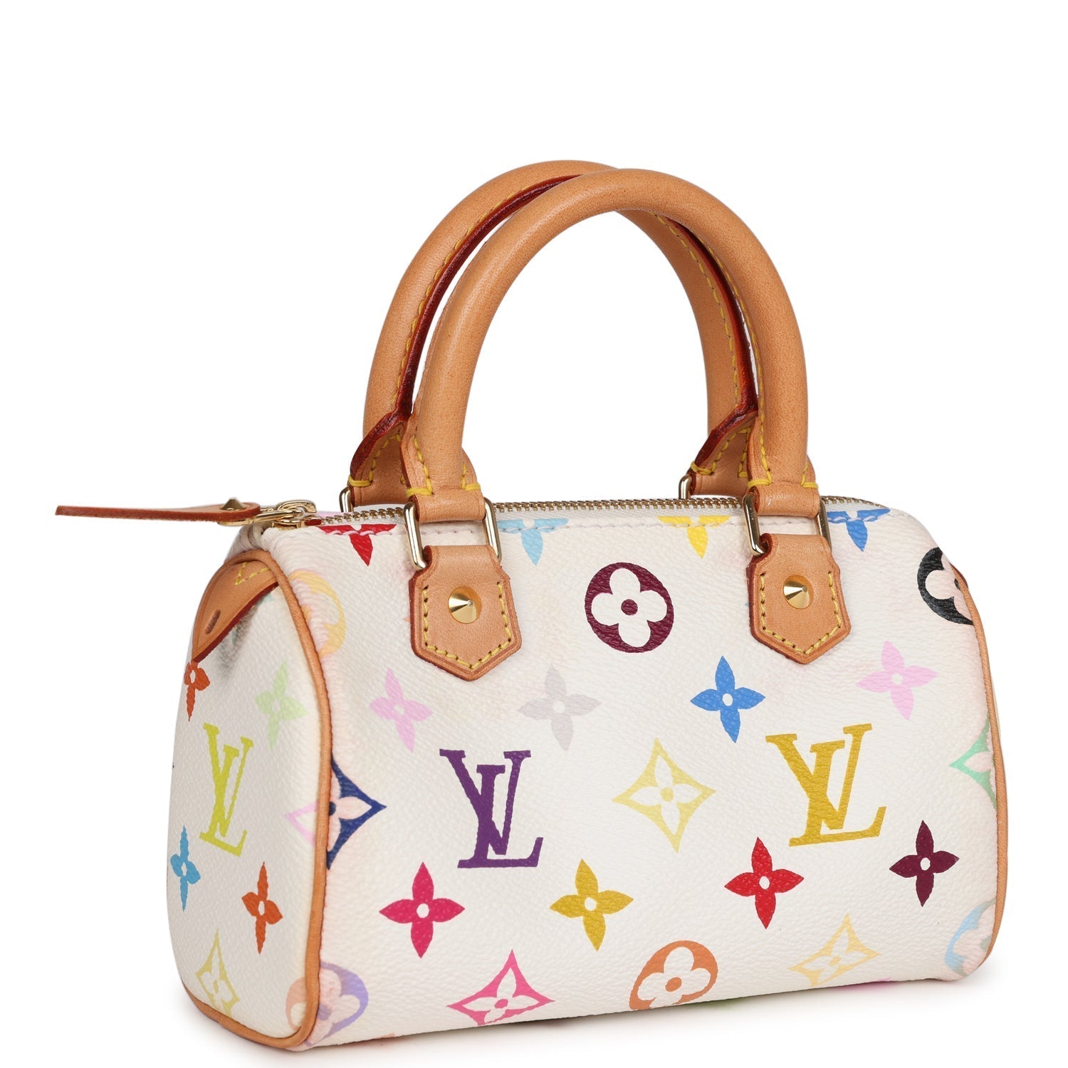 Louis Vuitton Vintage X Takashi Murakami Mini HL Speedy White Multicolor Gold Hardware