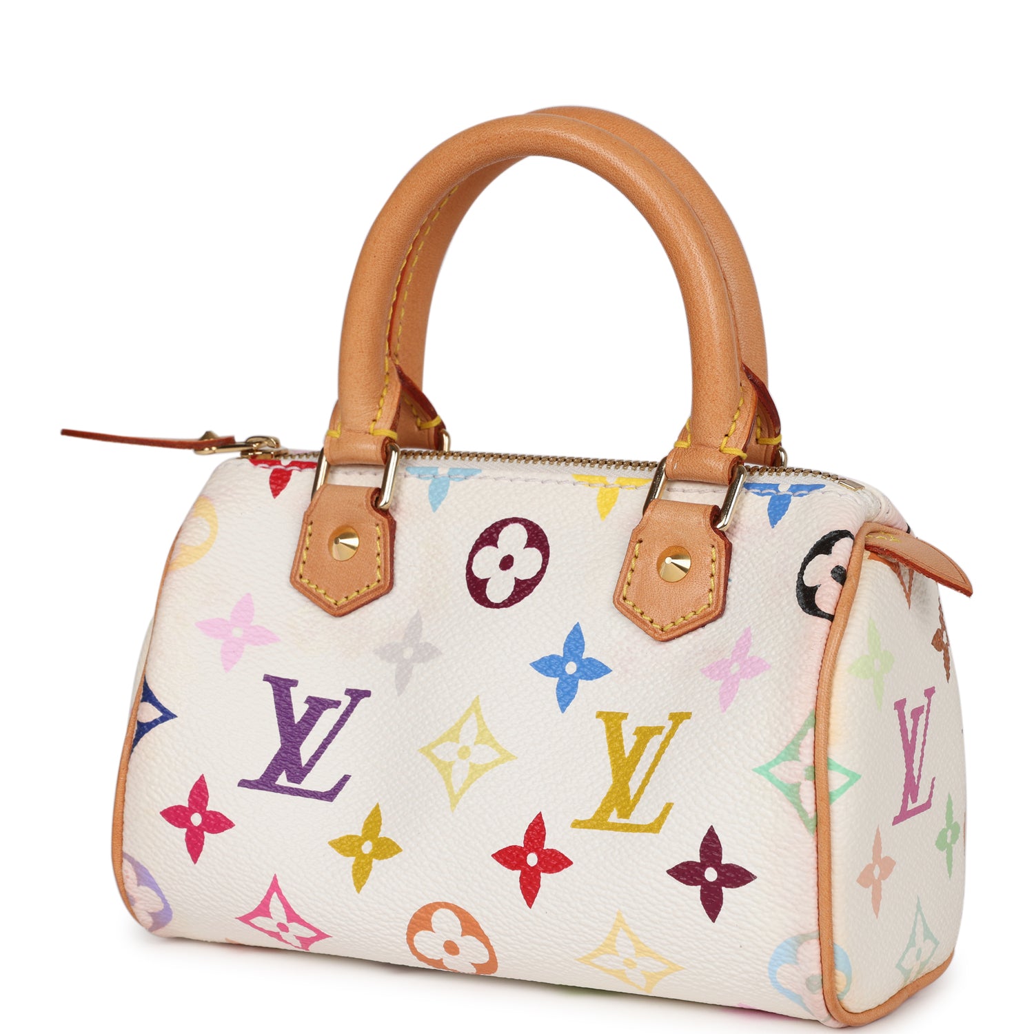 Louis Vuitton Vintage X Takashi Murakami Mini HL Speedy White Multicolor Gold Hardware