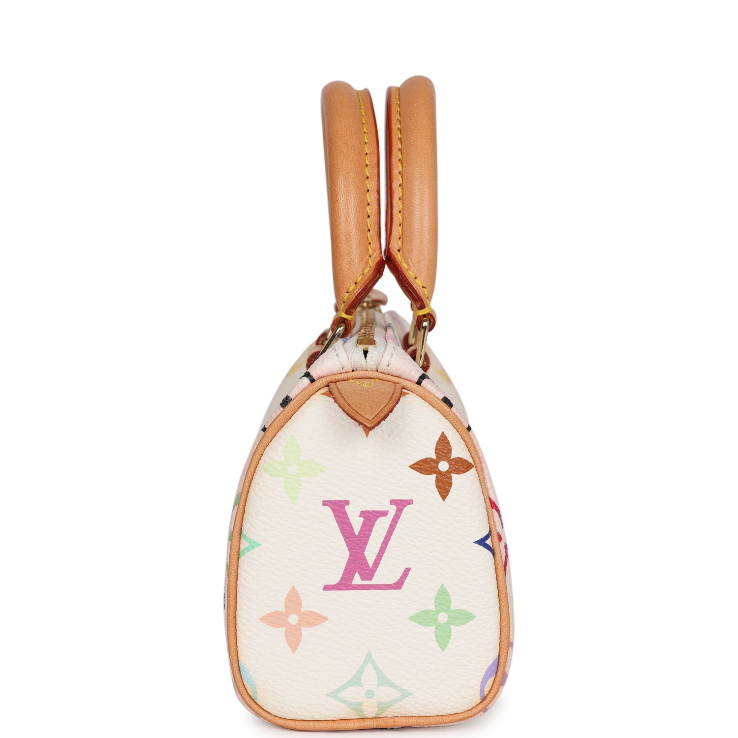 Louis Vuitton Vintage X Takashi Murakami Mini HL Speedy White Multicolor Gold Hardware