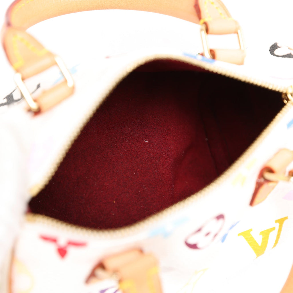 Louis Vuitton Vintage X Takashi Murakami Mini HL Speedy White Multicolor Gold Hardware