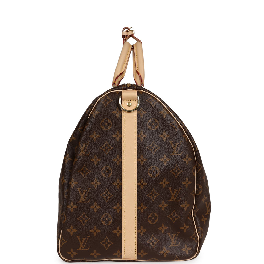 Louis Vuitton Keepall Bandouliere 55 Brown Monogram Coated Canvas Brass Hardware