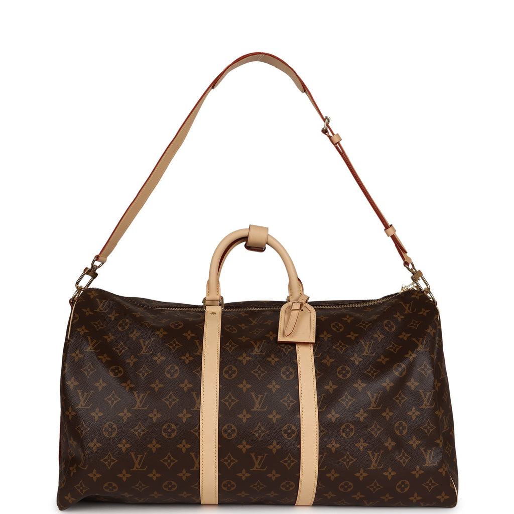 Louis Vuitton Keepall Bandouliere 55 Brown Monogram Coated Canvas Brass Hardware
