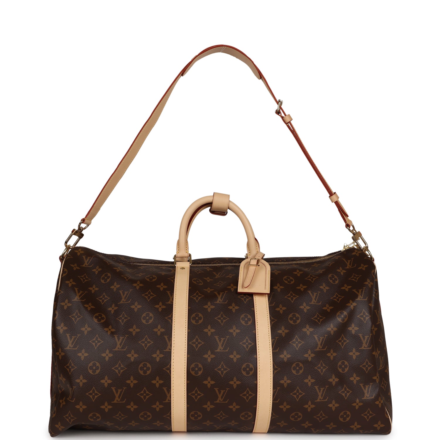 Louis Vuitton Keepall Bandouliere 55 Brown Monogram Coated Canvas Brass Hardware