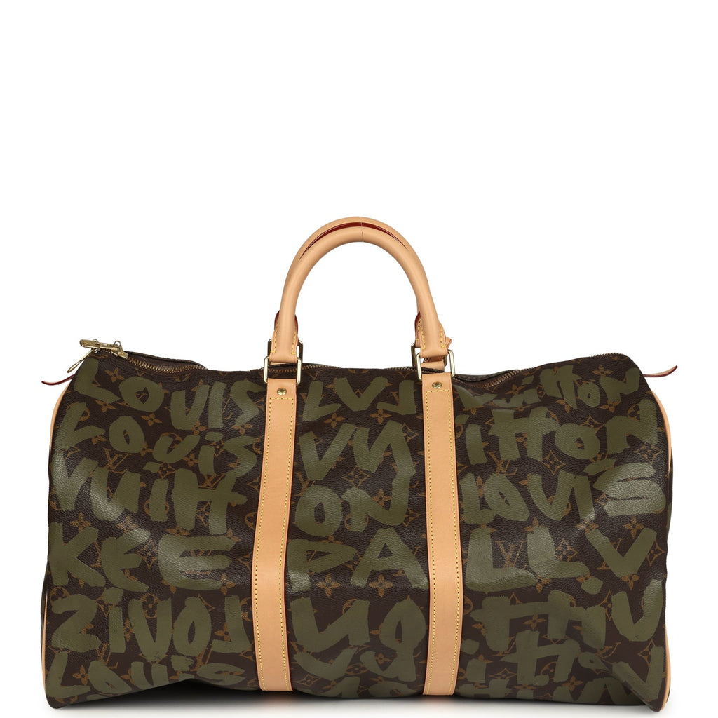 Louis Vuitton Vintage x Stephen Sprouse Keepall 50 Khaki Graffiti Gold Hardware