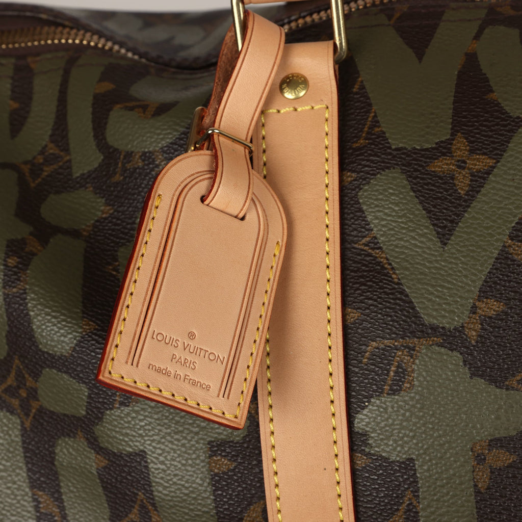 Louis Vuitton Vintage x Stephen Sprouse Keepall 50 Khaki Graffiti Gold Hardware