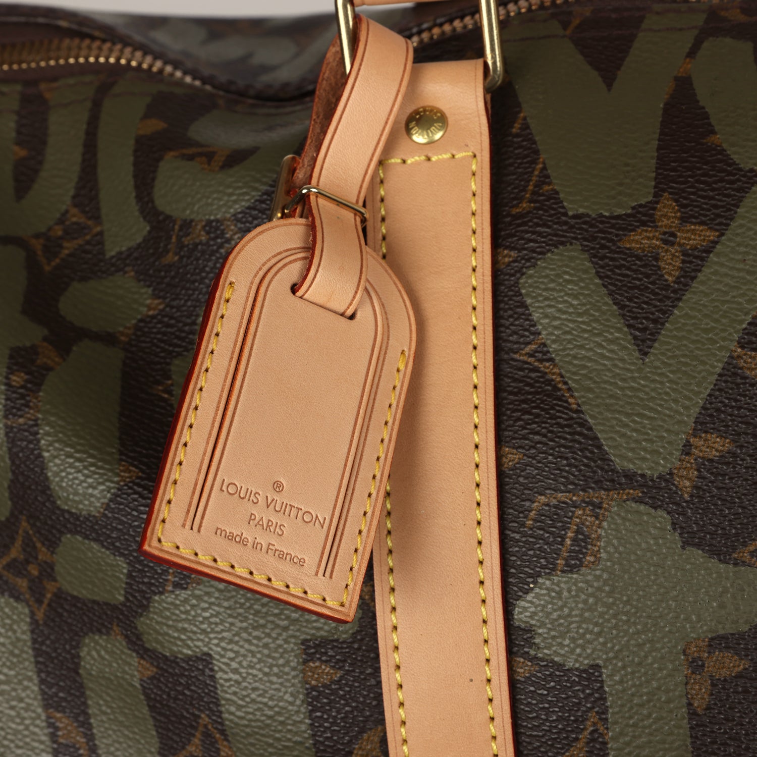 Louis Vuitton Vintage x Stephen Sprouse Keepall 50 Khaki Graffiti Gold Hardware