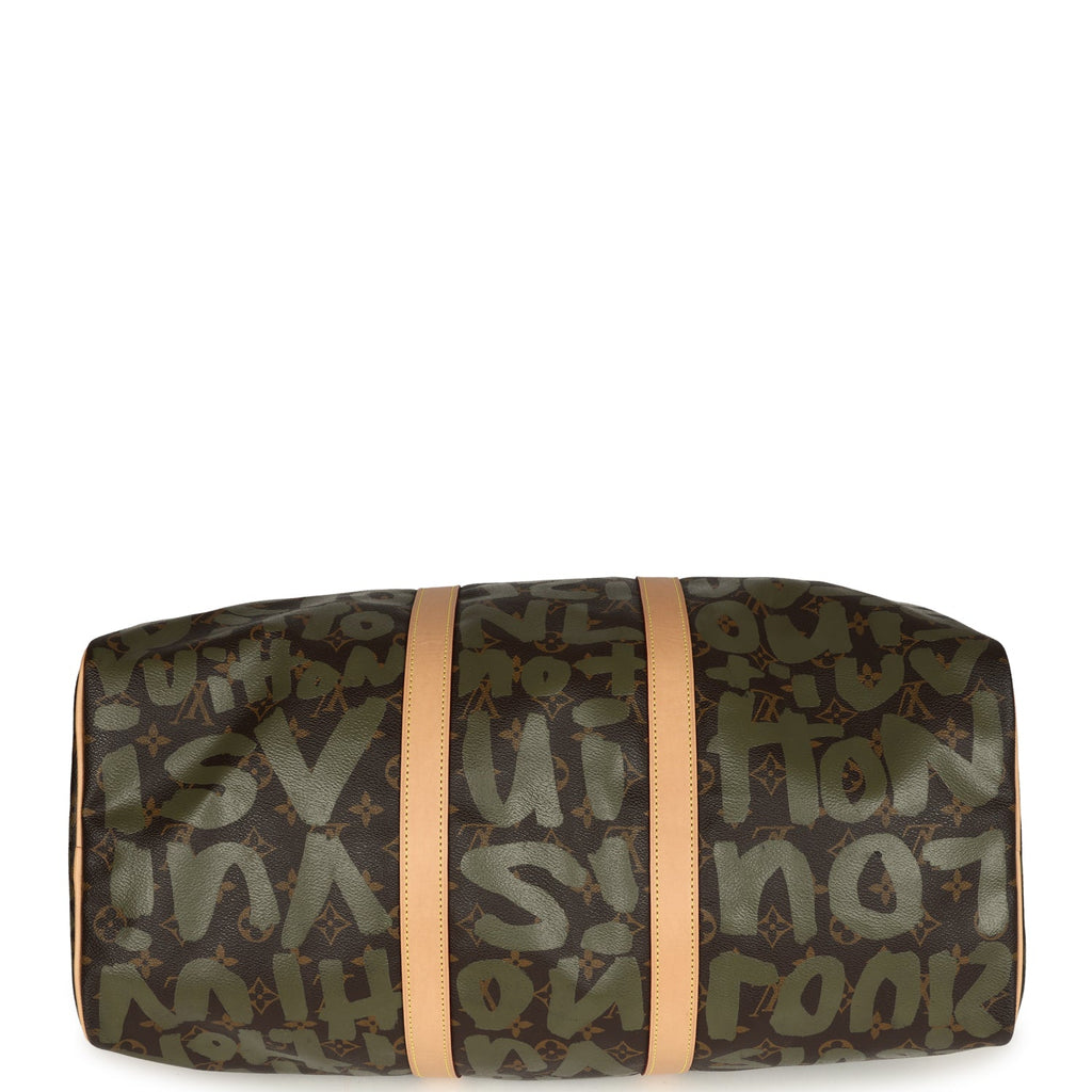 Louis Vuitton Vintage x Stephen Sprouse Keepall 50 Khaki Graffiti Gold Hardware