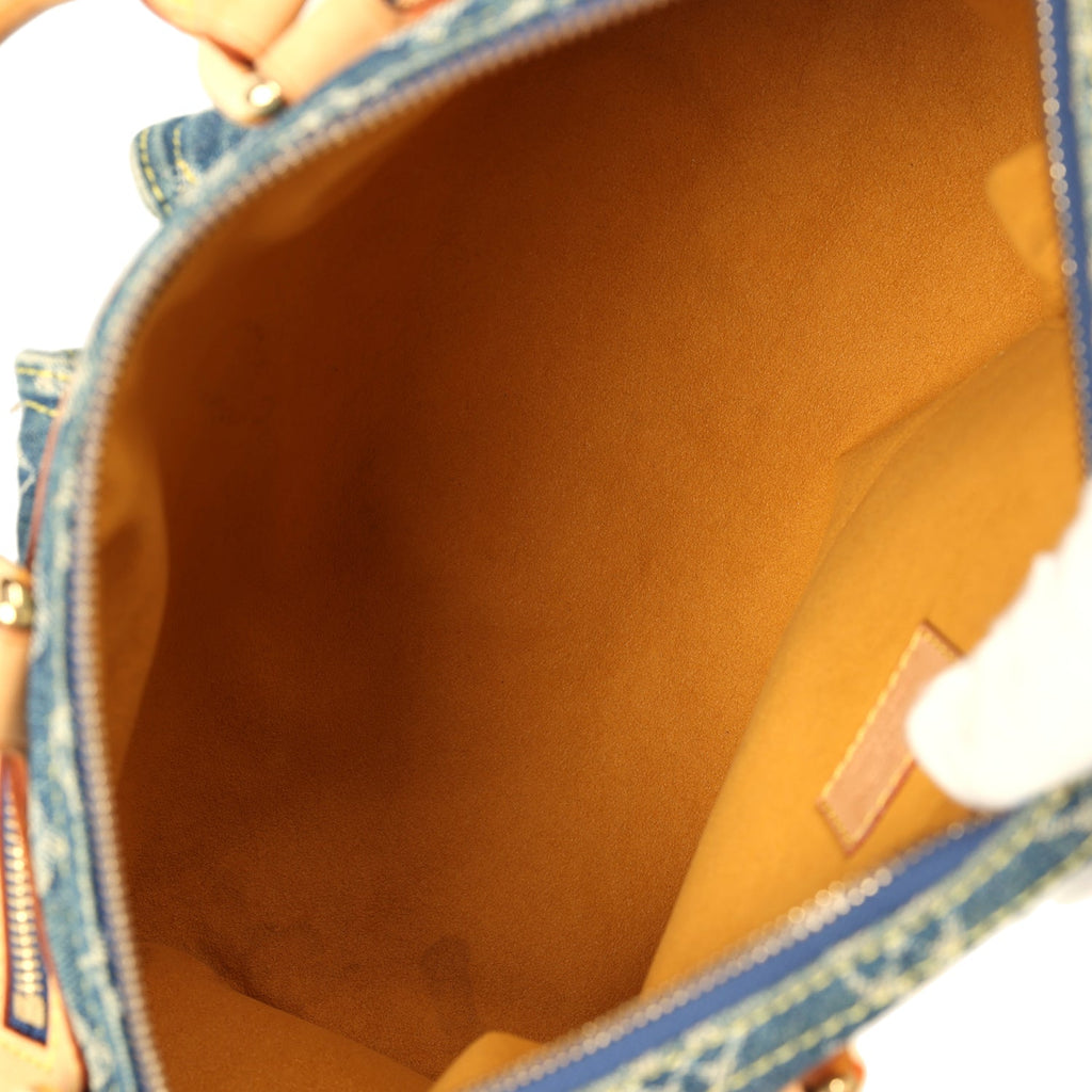 Louis Vuitton Vintage Neo Speedy Blue Denim Monogram Gold Hardware