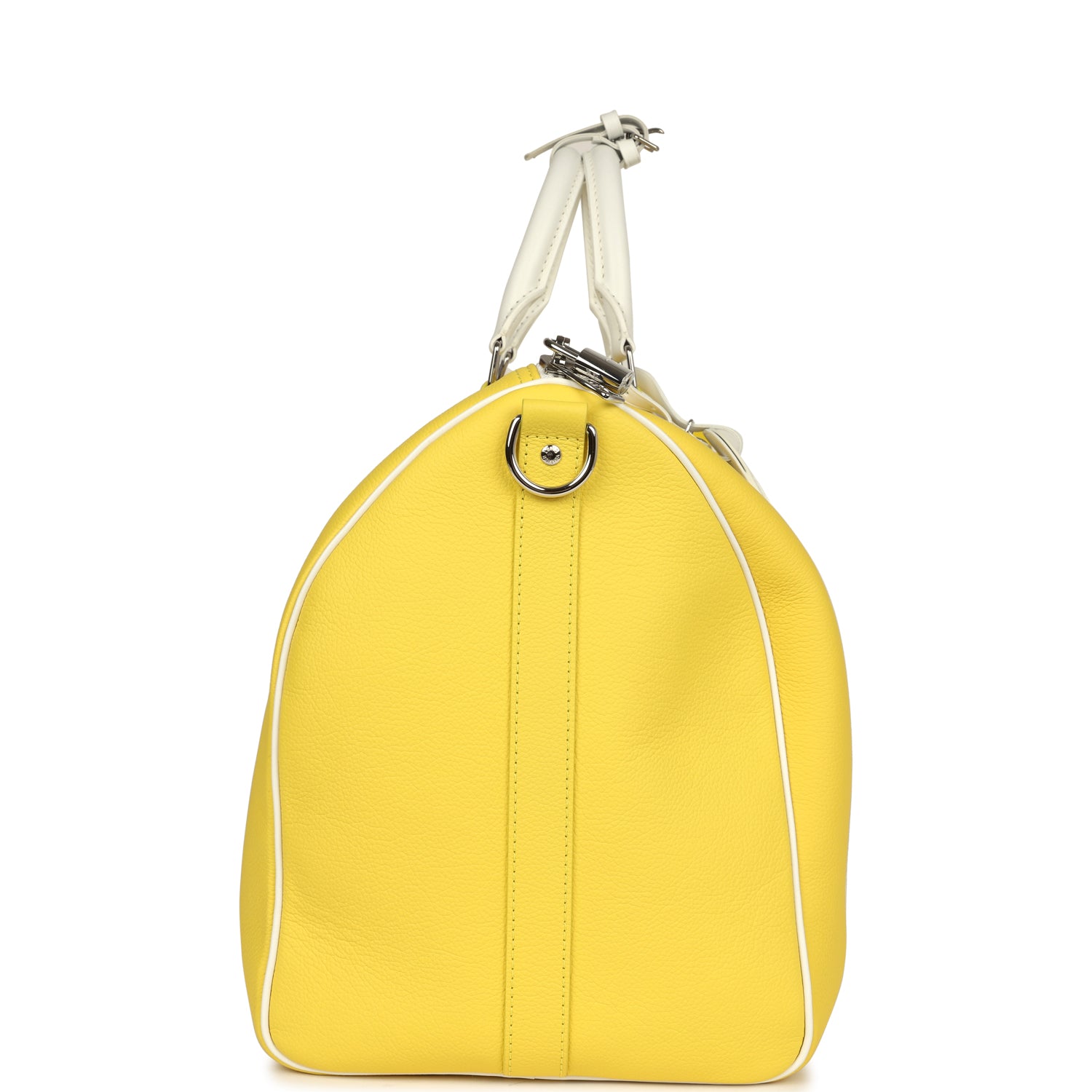 Louis Vuitton X Virgil Abloh Everyday Keepall Bandouliere 50 Yellow Leather Silver Hardware