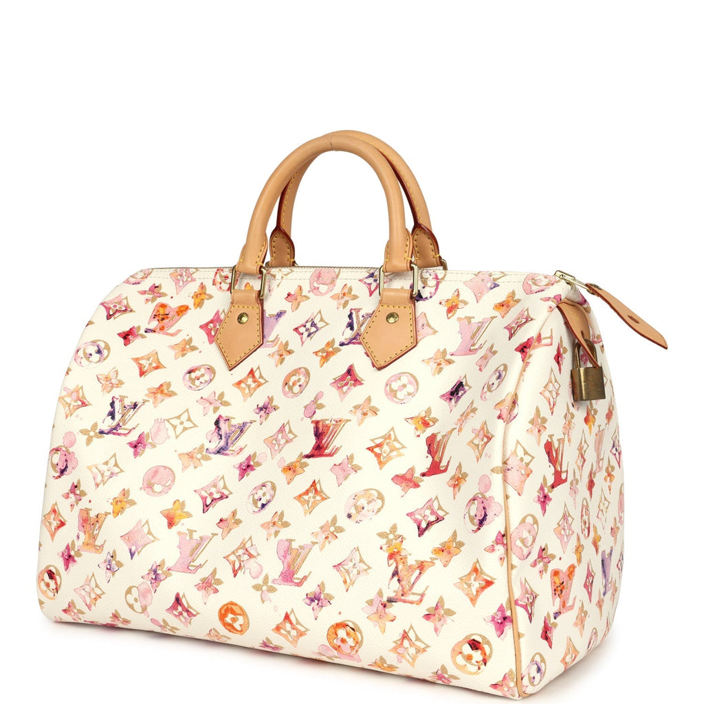 Louis Vuitton x Richard Prince Speedy 35 White Watercolor Aquarelle Monogram
