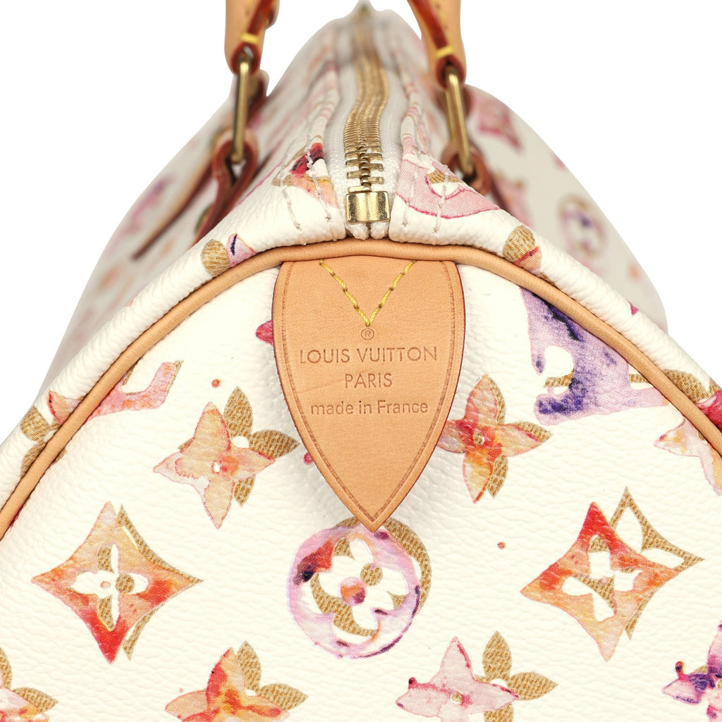Louis Vuitton x Richard Prince Speedy 35 White Watercolor Aquarelle Monogram