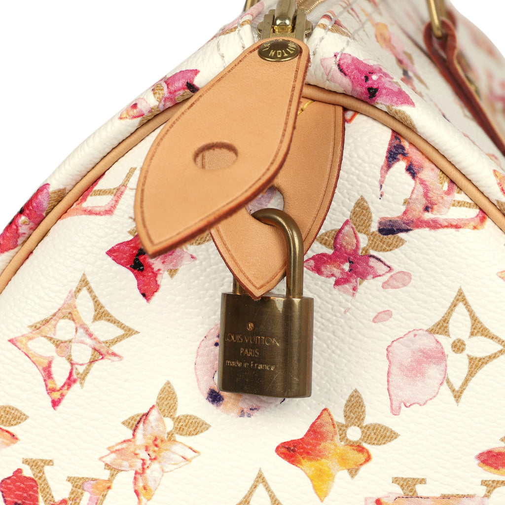 Louis Vuitton x Richard Prince Speedy 35 White Watercolor Aquarelle Monogram