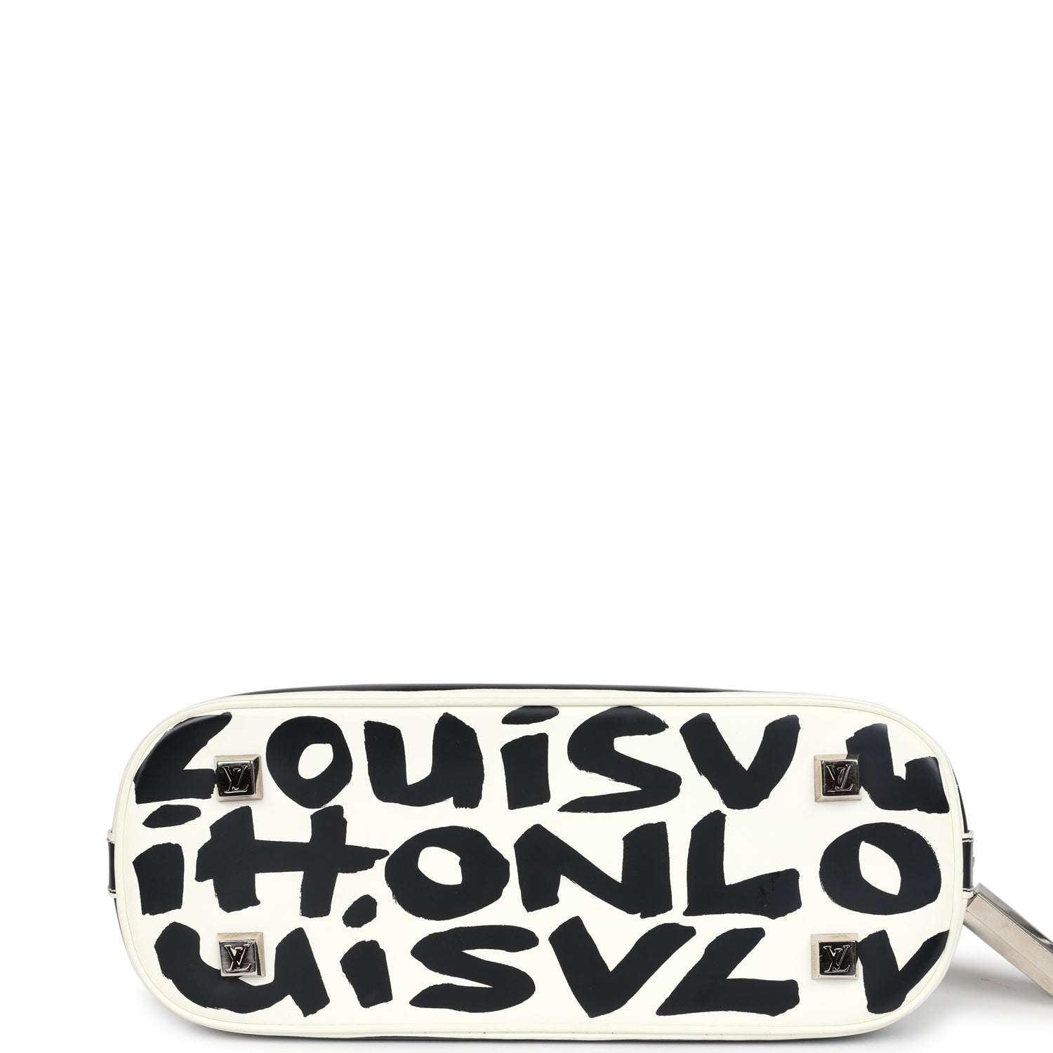 Louis Vuitton Vintage x Stephen Sprouse Graffiti Alma MM Black and White Leather Silver Hardware