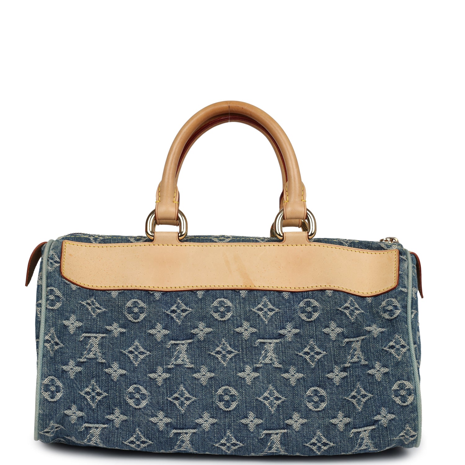 Louis Vuitton Vintage Neo Speedy Blue Denim Monogram Gold Hardware
