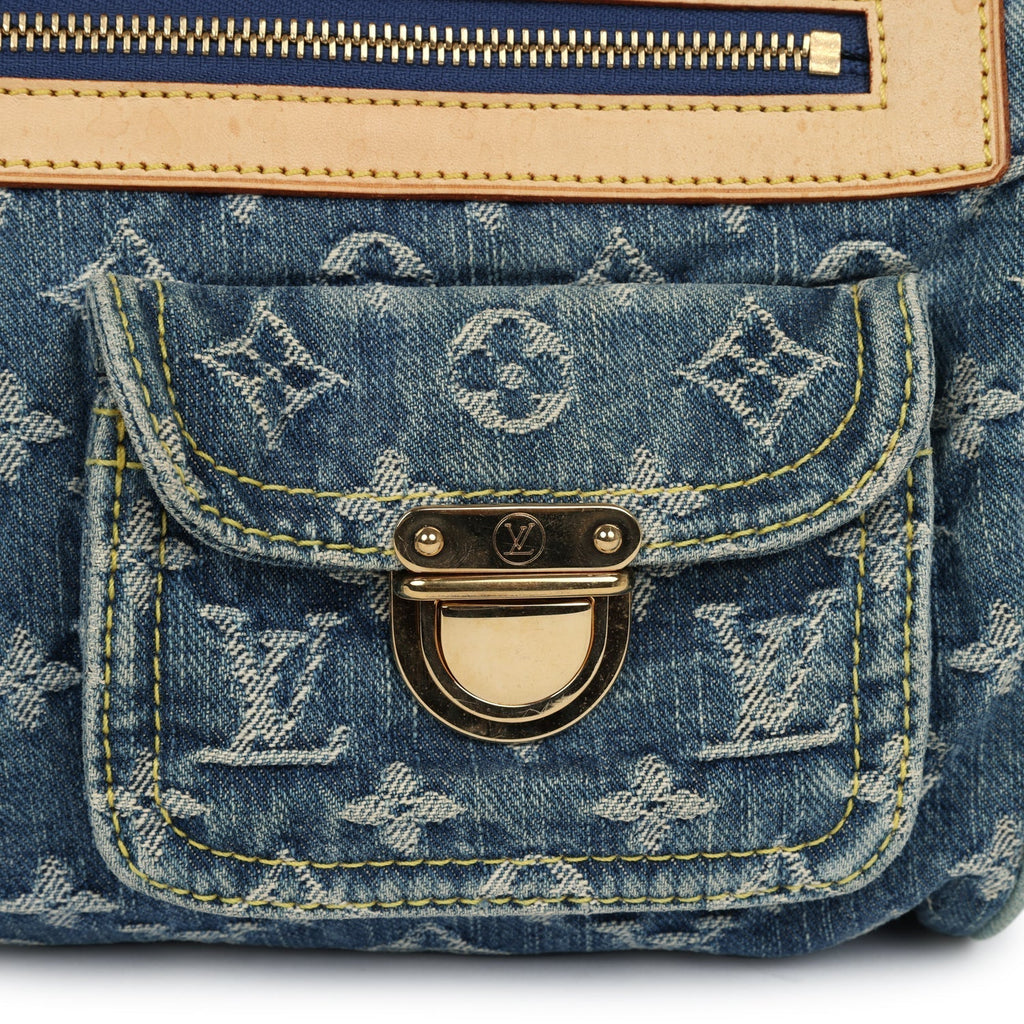 Louis Vuitton Vintage Neo Speedy Blue Denim Monogram Gold Hardware