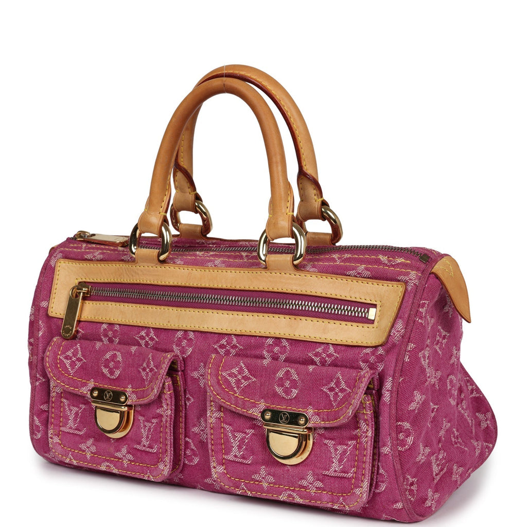 Louis Vuitton Vintage Neo Speedy Pink Denim Monogram Gold Hardware