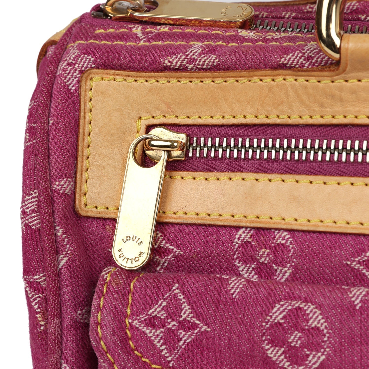 Louis Vuitton Vintage Neo Speedy Pink Denim Monogram Gold Hardware