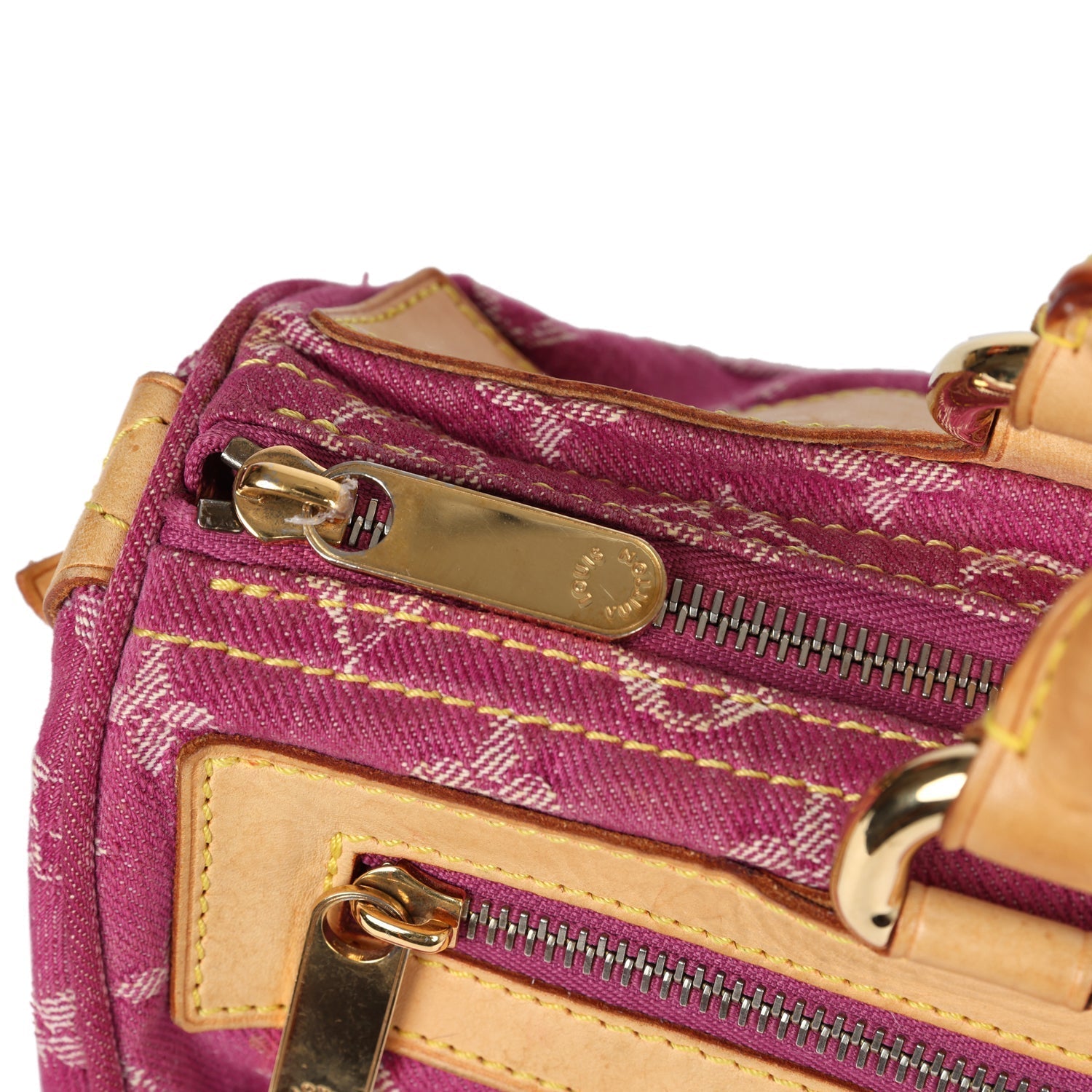 Louis Vuitton Vintage Neo Speedy Pink Denim Monogram Gold Hardware