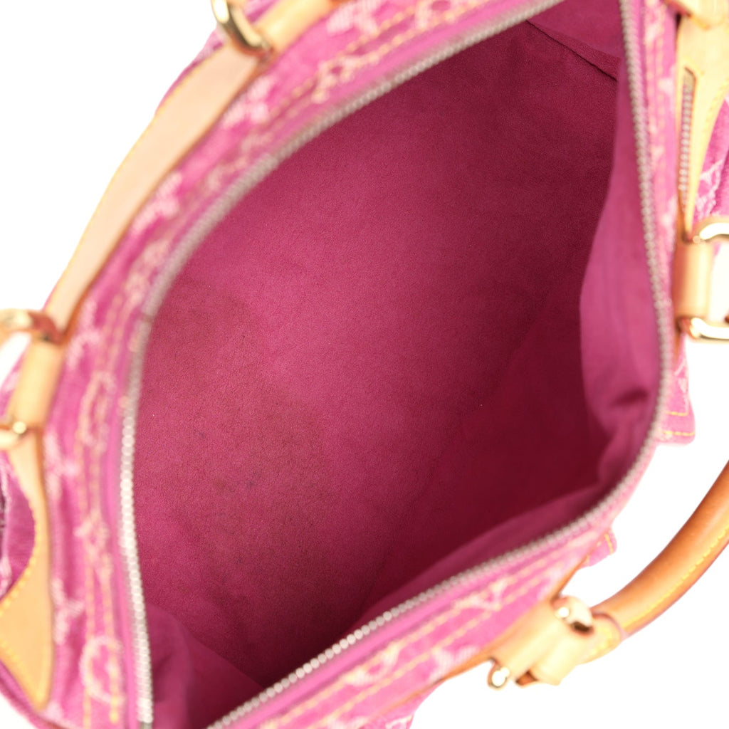 Louis Vuitton Vintage Neo Speedy Pink Denim Monogram Gold Hardware