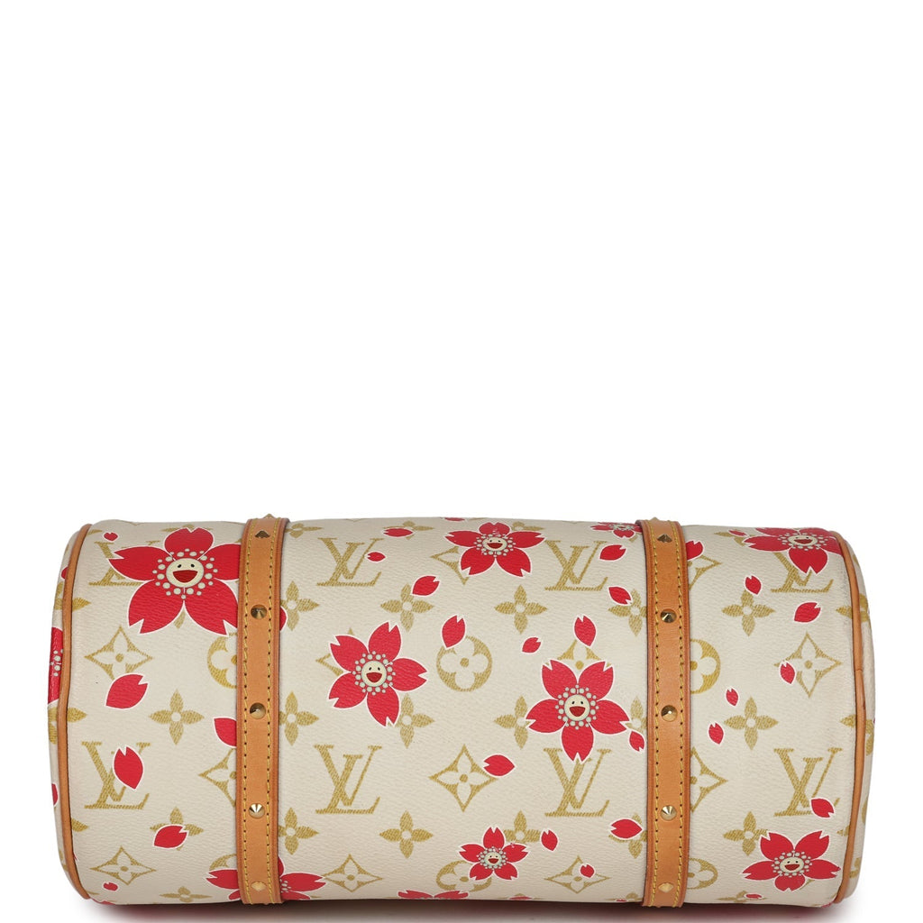 Louis Vuitton Vintage X Takashi Murakami Red Cherry Blossom Papillon Gold Hardware