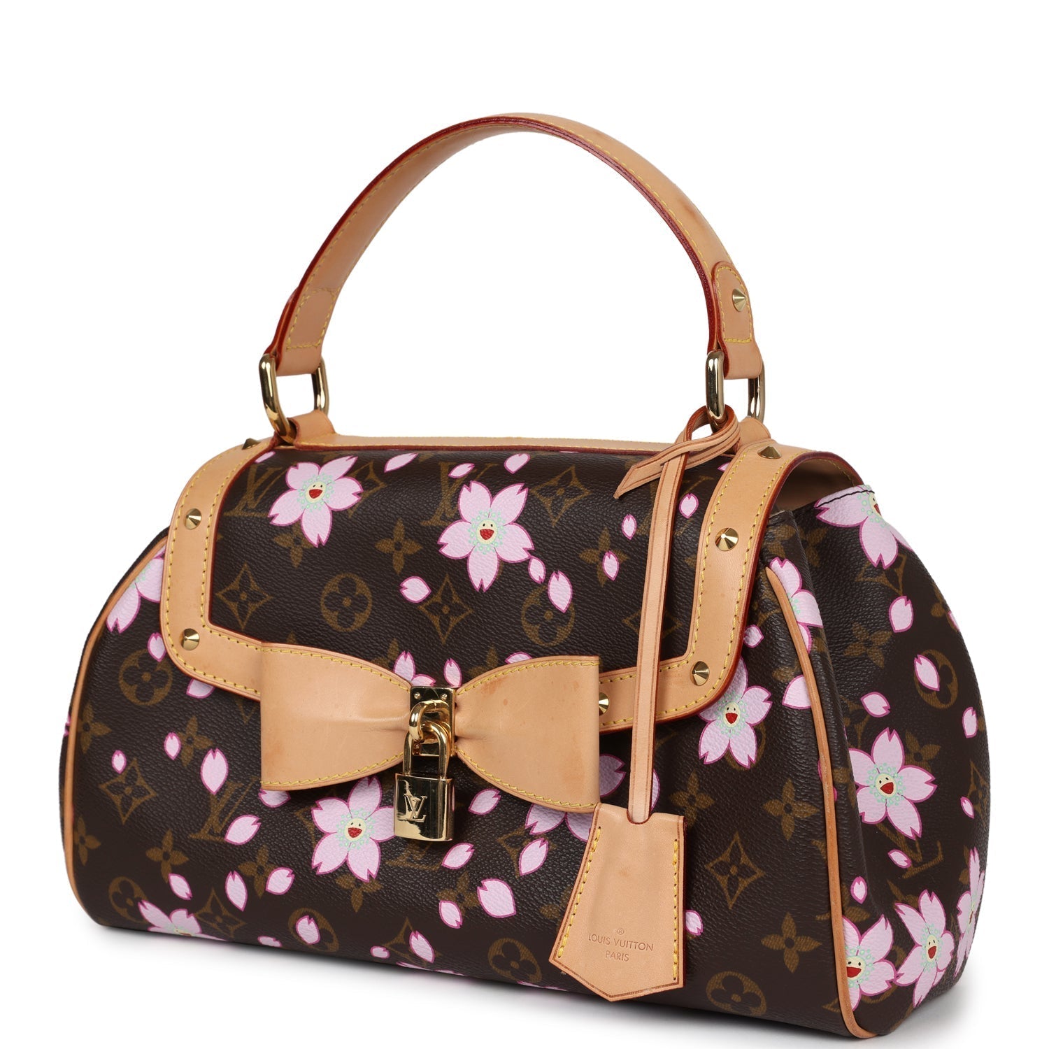 Louis Vuitton Vintage x Takashi Murakami Brown Monogram Cherry Blossom Sac Retro PM Gold Hardware