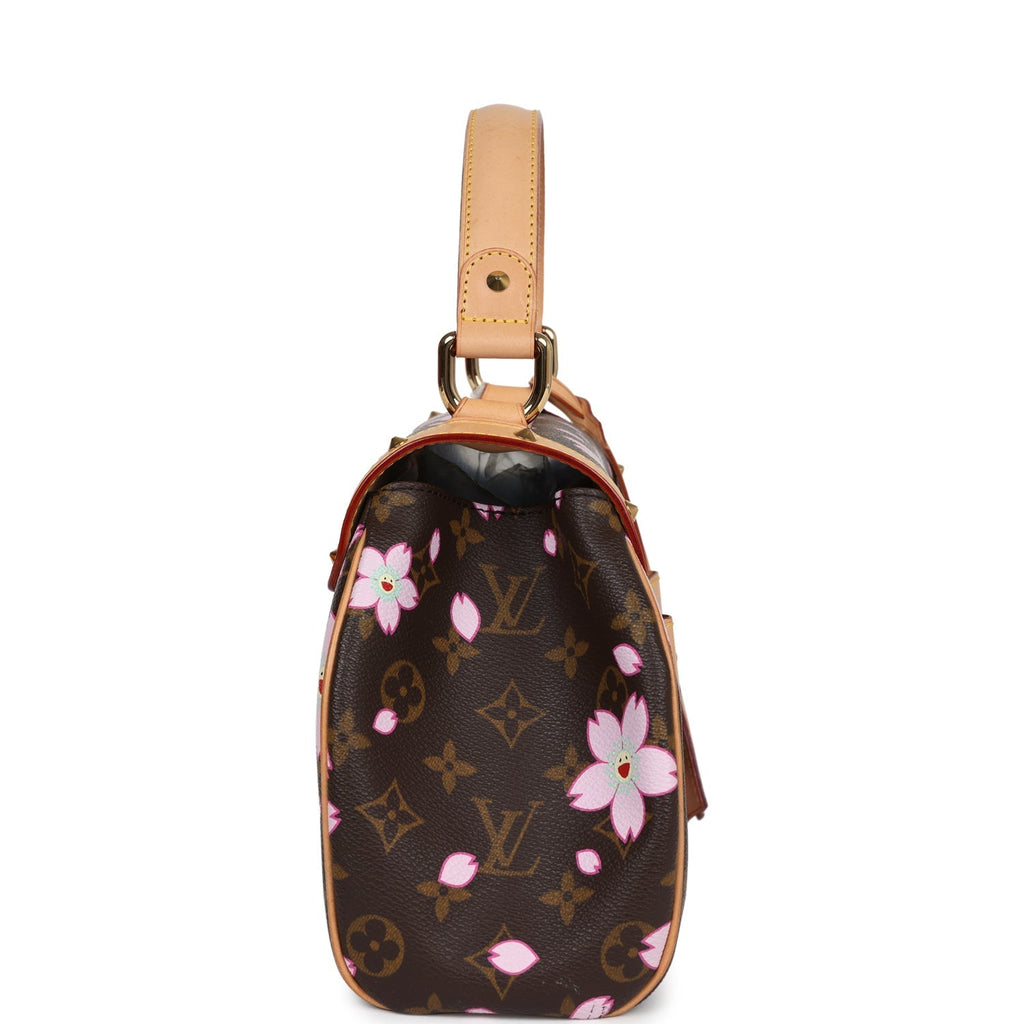 Louis Vuitton Vintage x Takashi Murakami Brown Monogram Cherry Blossom Sac Retro PM Gold Hardware