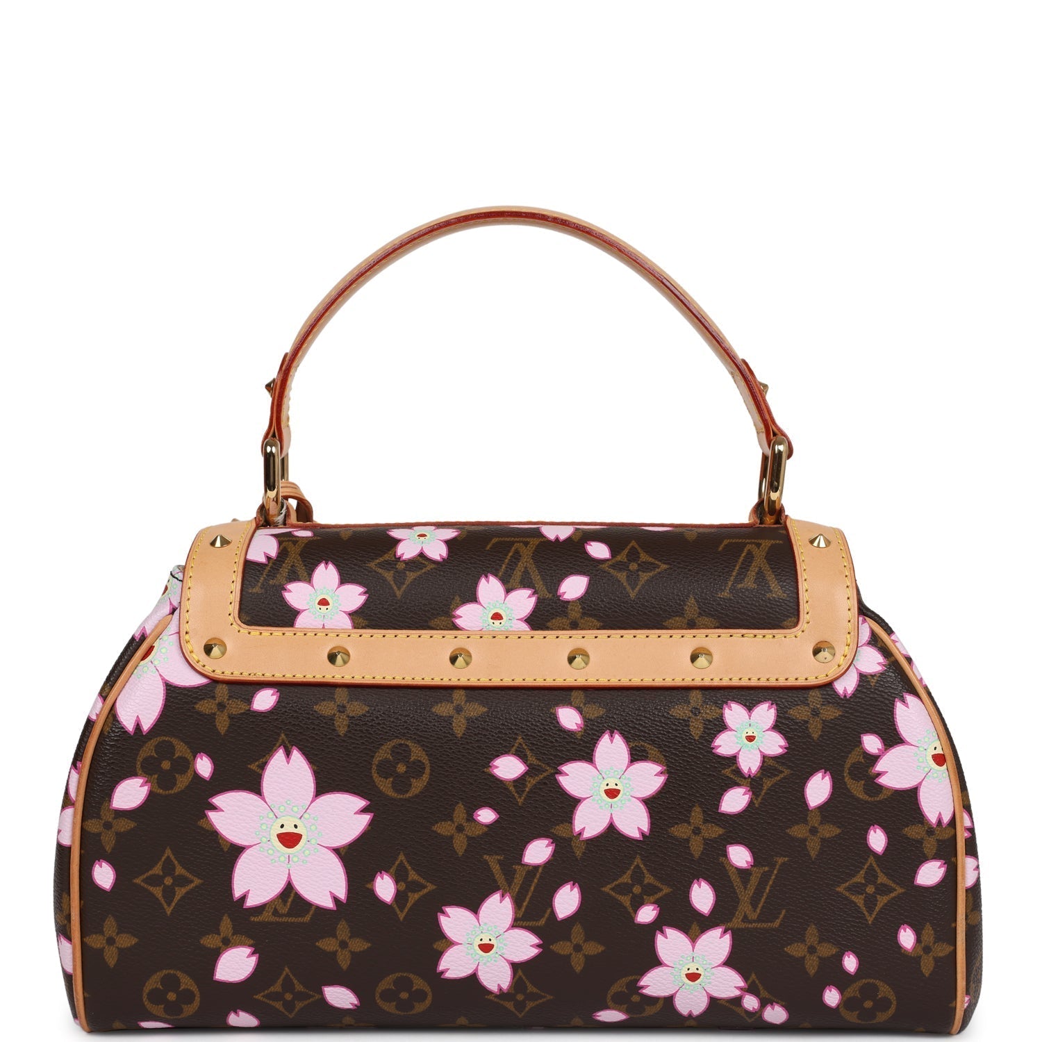 Louis Vuitton Vintage x Takashi Murakami Brown Monogram Cherry Blossom Sac Retro PM Gold Hardware
