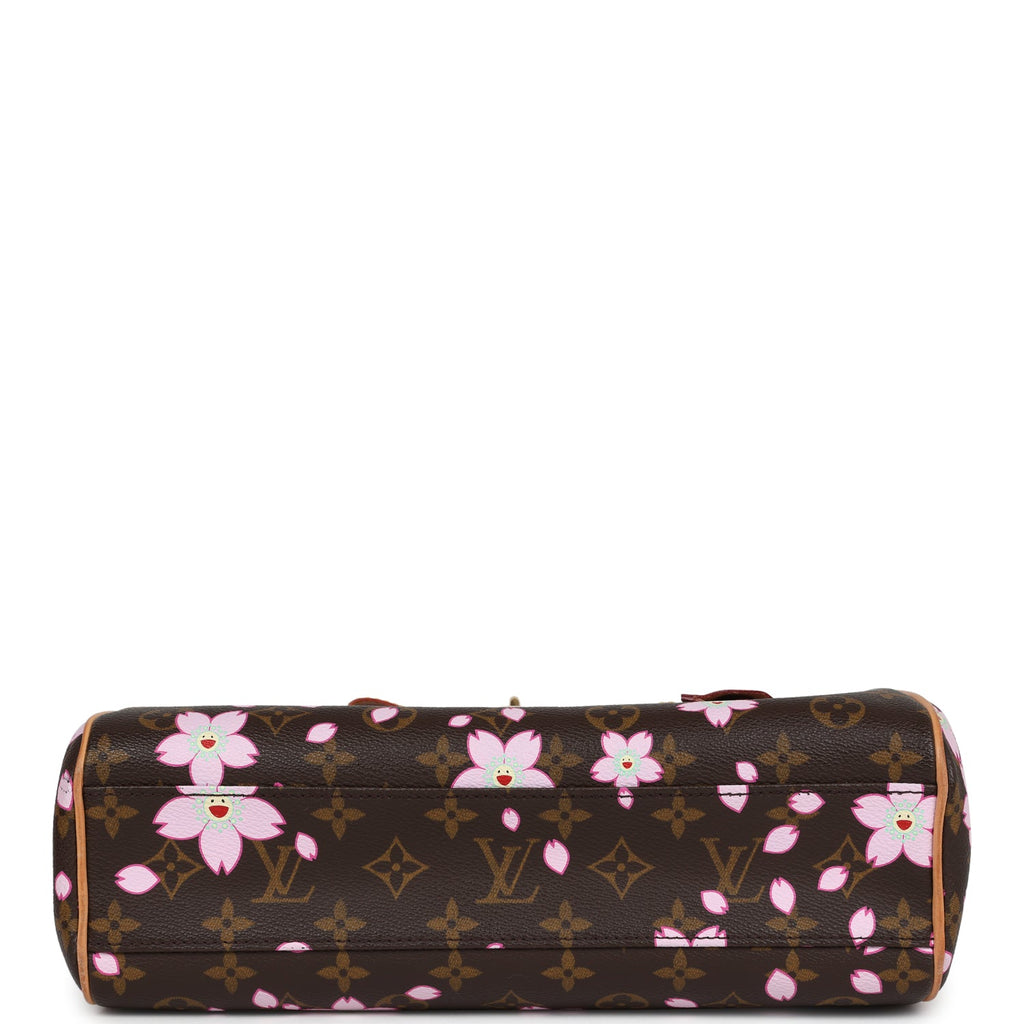 Louis Vuitton Vintage x Takashi Murakami Brown Monogram Cherry Blossom Sac Retro PM Gold Hardware
