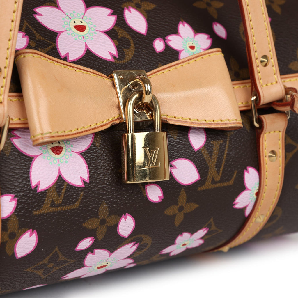 Louis Vuitton Vintage X Takashi Murakami Papillon Monogram Cherry Blossom Gold Hardware