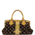 Louis Vuitton Vintage Trompe L'Oeil L'Ingenieux Handbag Yellow/Brown Alligator/Monogram Velvet Gold Hardware
