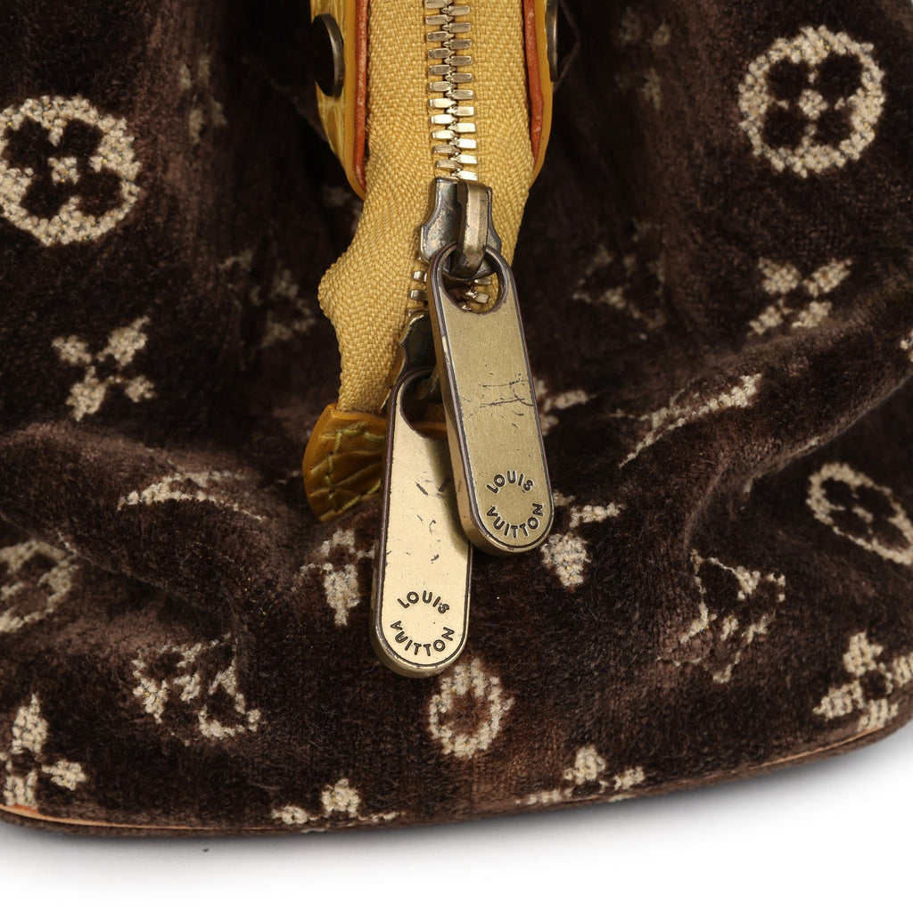 Louis Vuitton Vintage Trompe L'Oeil L'Ingenieux Handbag Yellow/Brown Alligator/Monogram Velvet Gold Hardware
