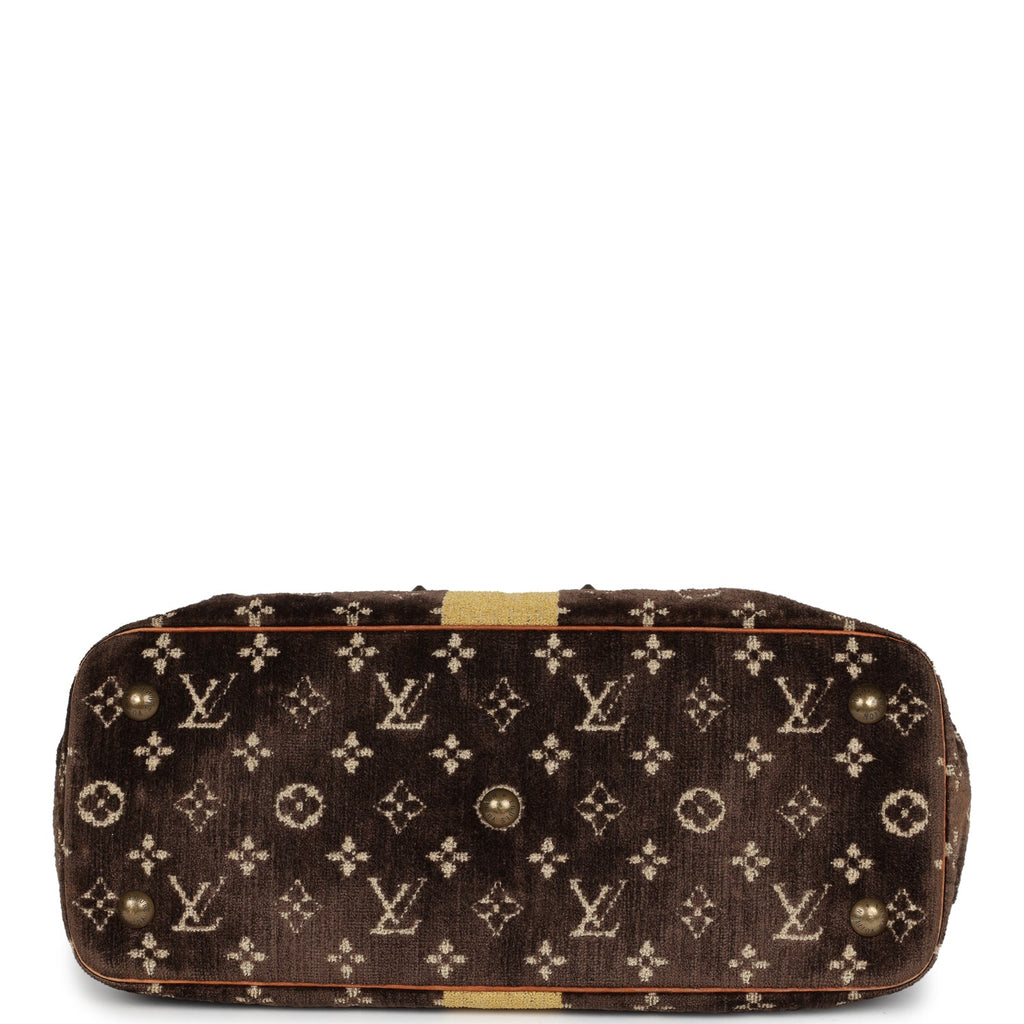 Louis Vuitton Vintage Trompe L'Oeil L'Ingenieux Handbag Yellow/Brown Alligator/Monogram Velvet Gold Hardware
