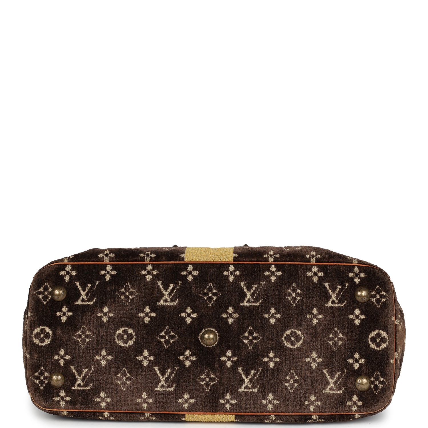Louis Vuitton Vintage Trompe L'Oeil L'Ingenieux Handbag Yellow/Brown Alligator/Monogram Velvet Gold Hardware