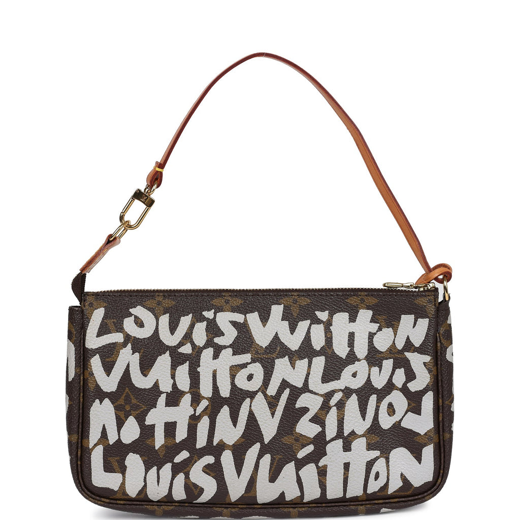 Louis Vuitton Vintage x Stephen Sprouse Pochette Accessories White Monogram Graffiti Gold Hardware