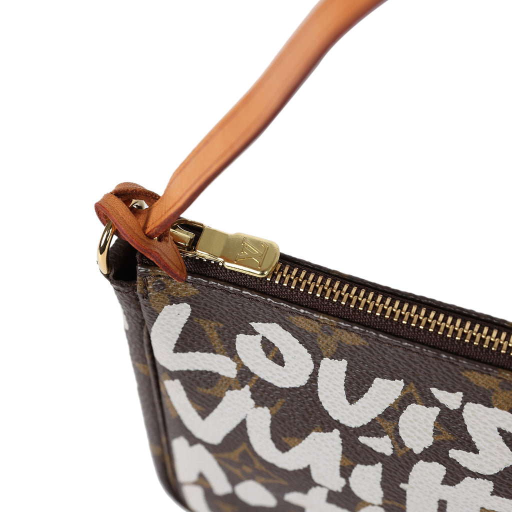 Louis Vuitton Vintage x Stephen Sprouse Pochette Accessories White Monogram Graffiti Gold Hardware
