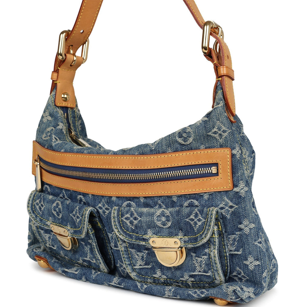 Louis Vuitton Baggy PM Blue Denim Monogram Gold Hardware