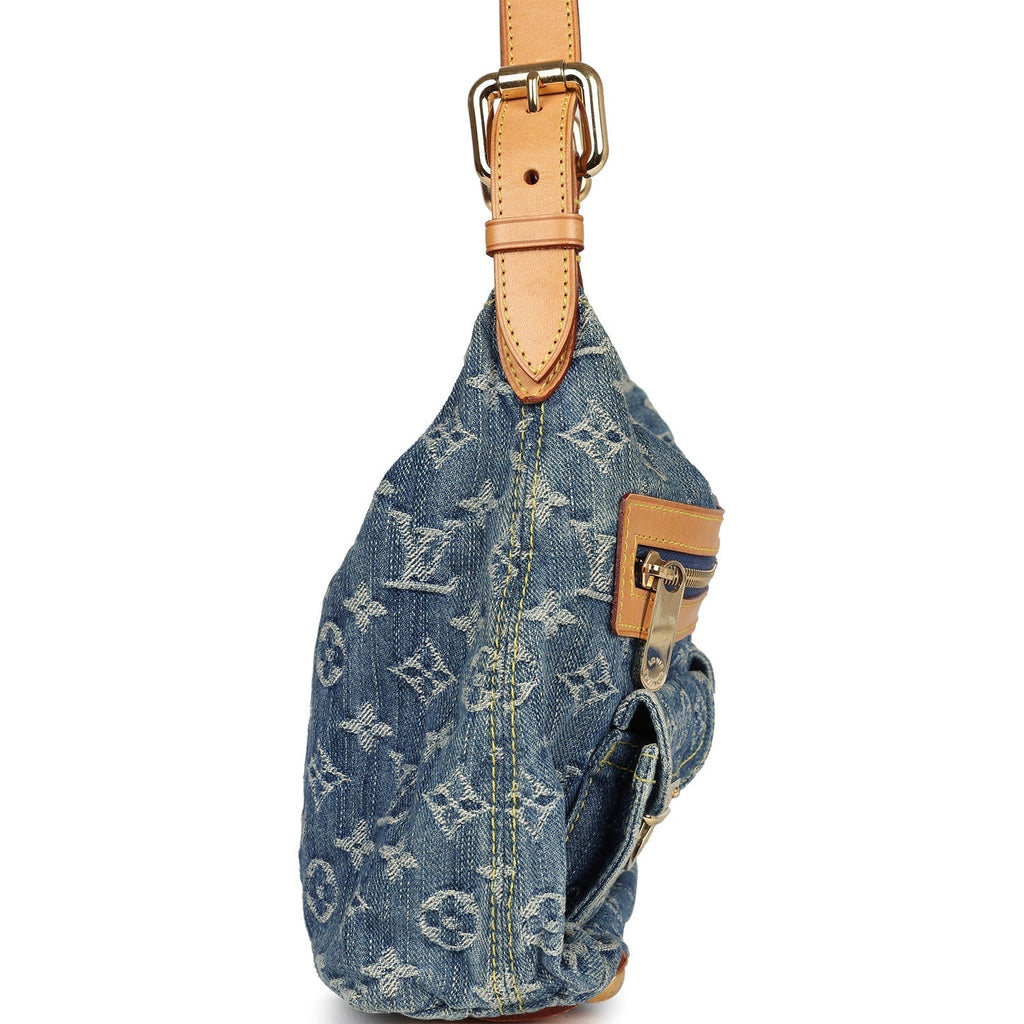 Louis Vuitton Baggy PM Blue Denim Monogram Gold Hardware