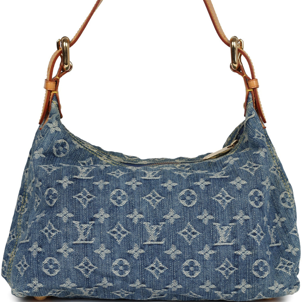 Louis Vuitton Baggy PM Blue Denim Monogram Gold Hardware