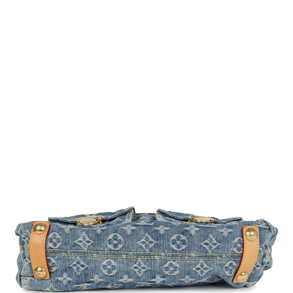 Louis Vuitton Baggy PM Blue Denim Monogram Gold Hardware