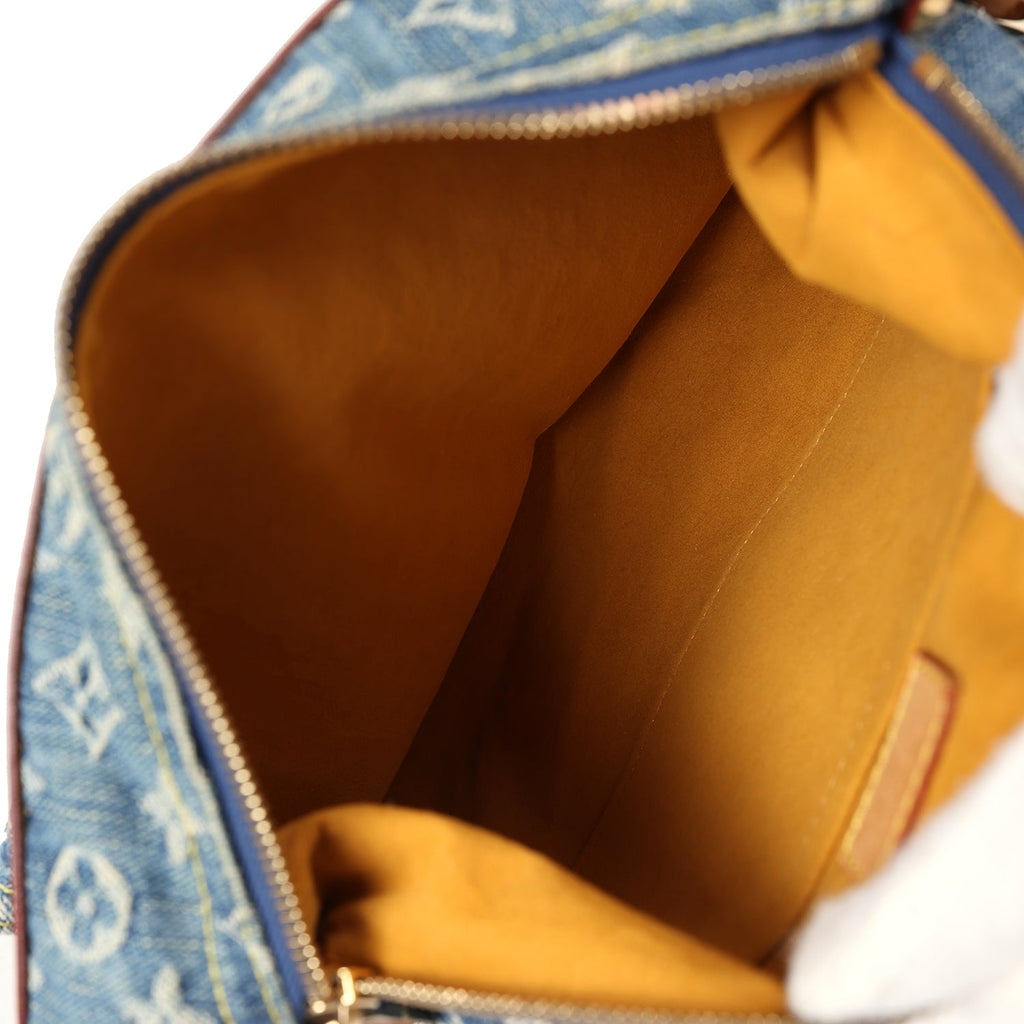 Louis Vuitton Baggy PM Blue Denim Monogram Gold Hardware