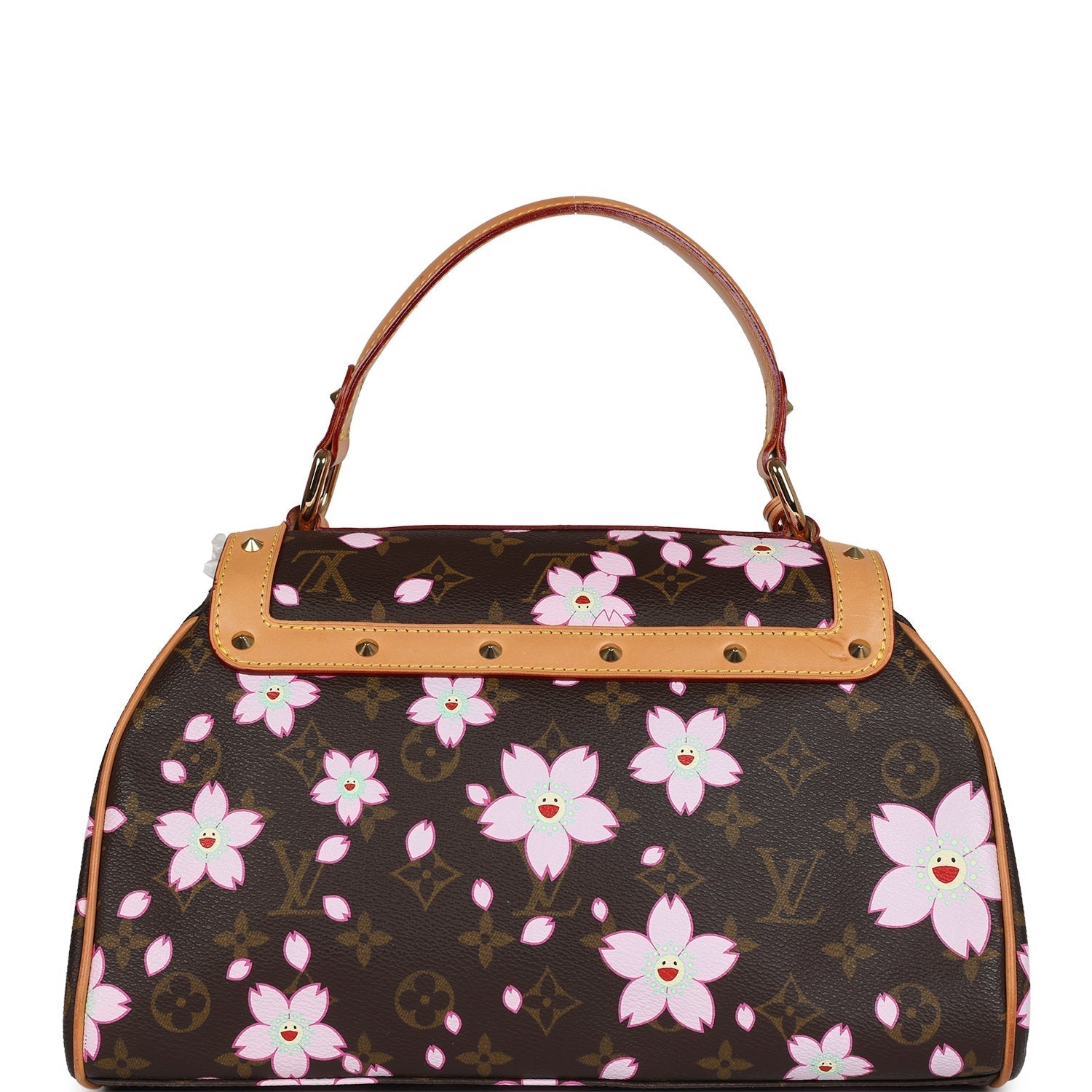 Louis Vuitton Vintage x Takashi Murakami Sac Retro PM Brown Monogram Cherry Blossom Gold Hardware