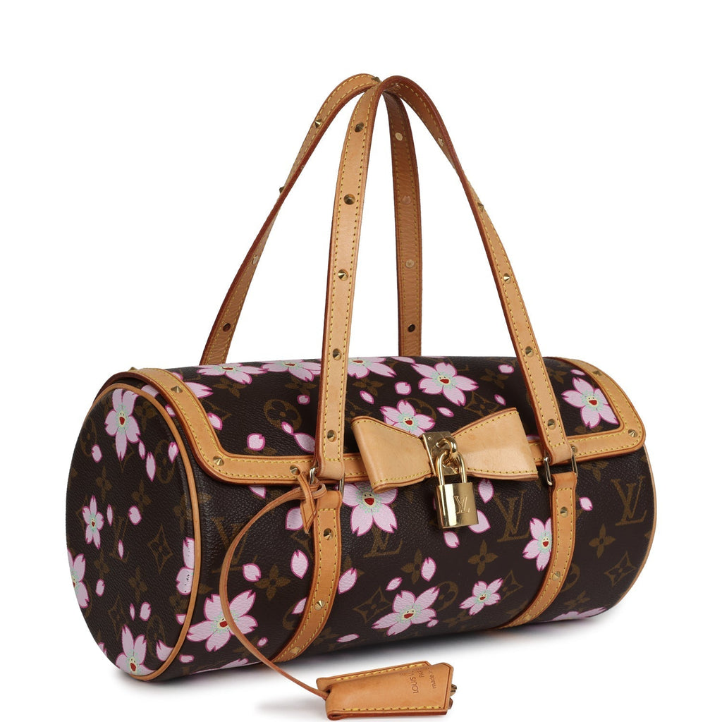 Louis Vuitton Vintage X Takashi Murakami Papillon Brown Monogram Cherry Blossom Gold Hardware