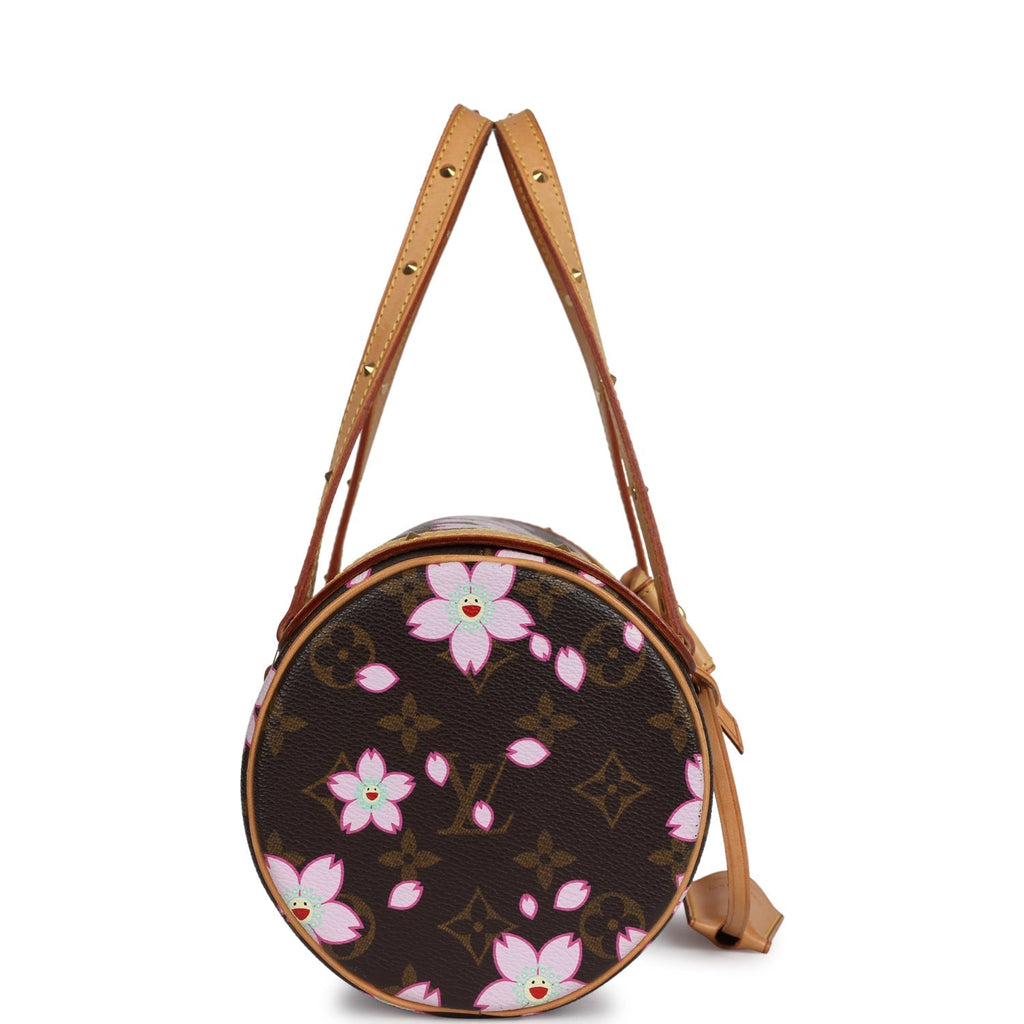Louis Vuitton Vintage X Takashi Murakami Papillon Brown Monogram Cherry Blossom Gold Hardware