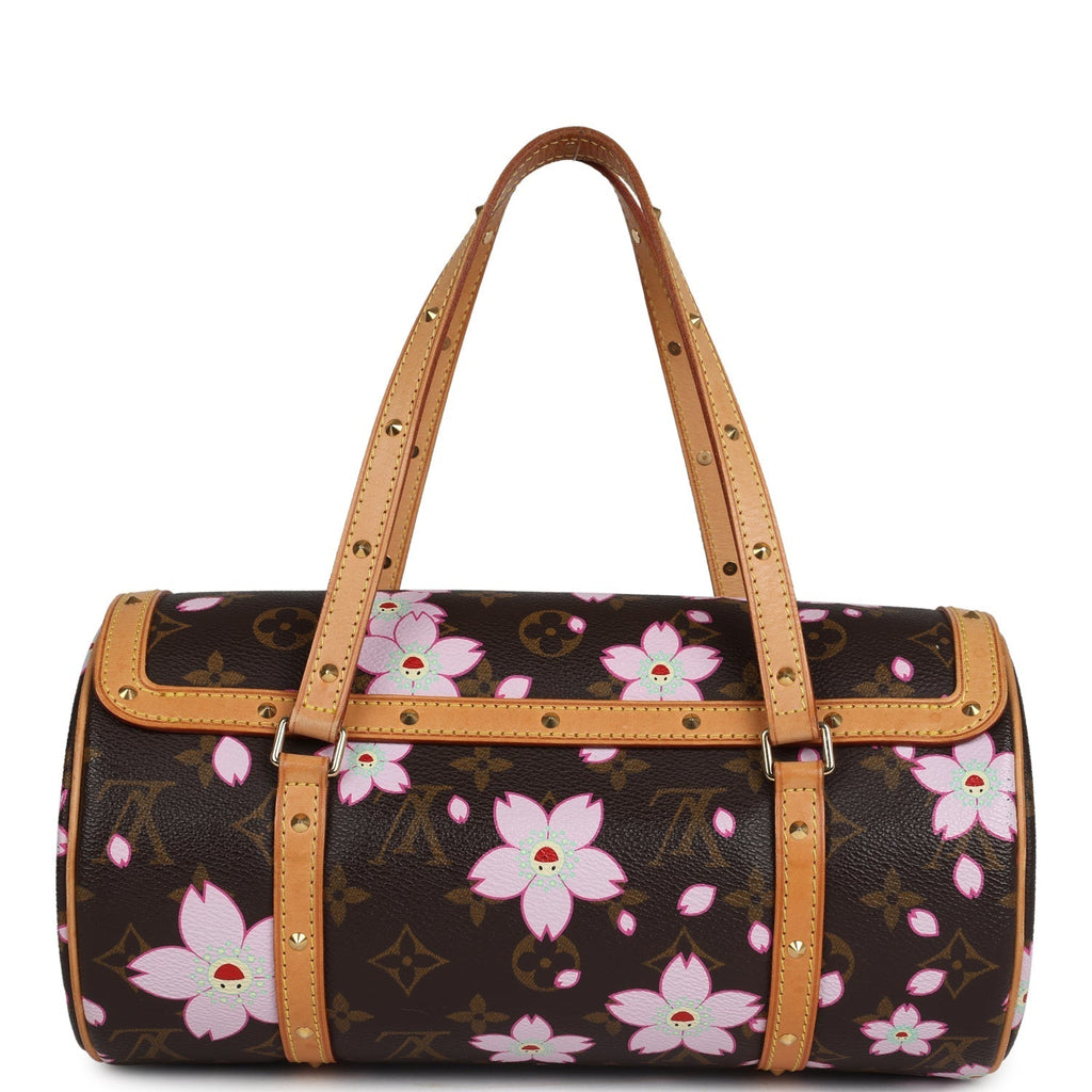 Louis Vuitton Vintage X Takashi Murakami Papillon Brown Monogram Cherry Blossom Gold Hardware