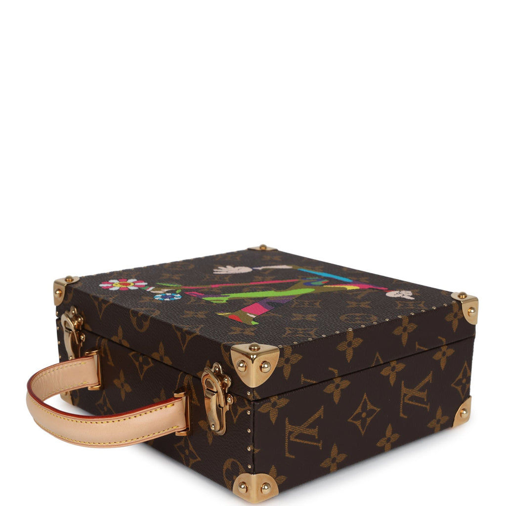 Louis Vuitton Vintage x Takashi Murakami Hands Jewelry Trunk Brown Multi Monogram Hands Brass Hardware