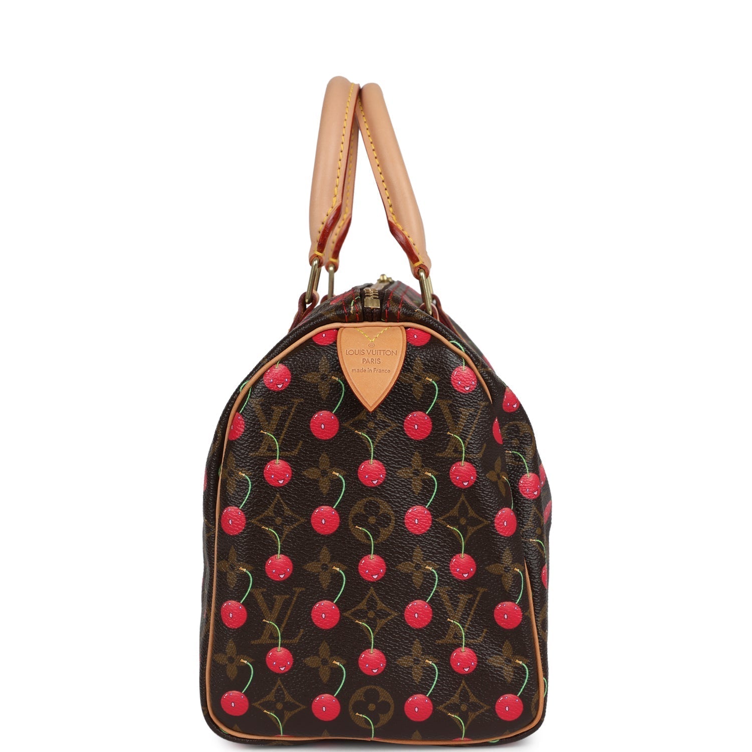Louis Vuitton Vintage x Takashi Murkami Cheries Speedy 25 Brown and Red Monogram Cherry Gold Hardware