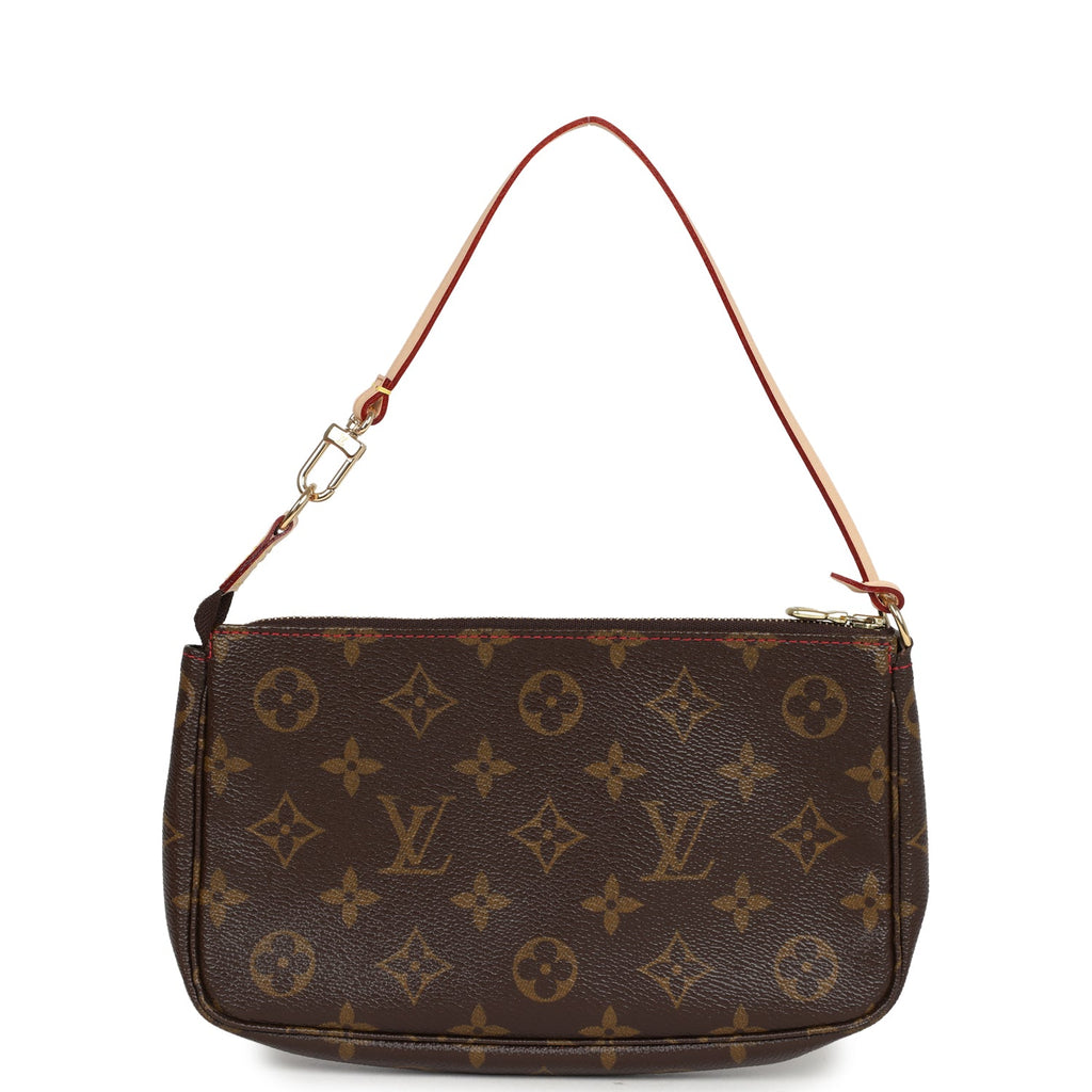 Louis Vuitton Vintage X Takashi Murakami Pochette Accessories Brown and Red Monogram Cerises Gold Hardware