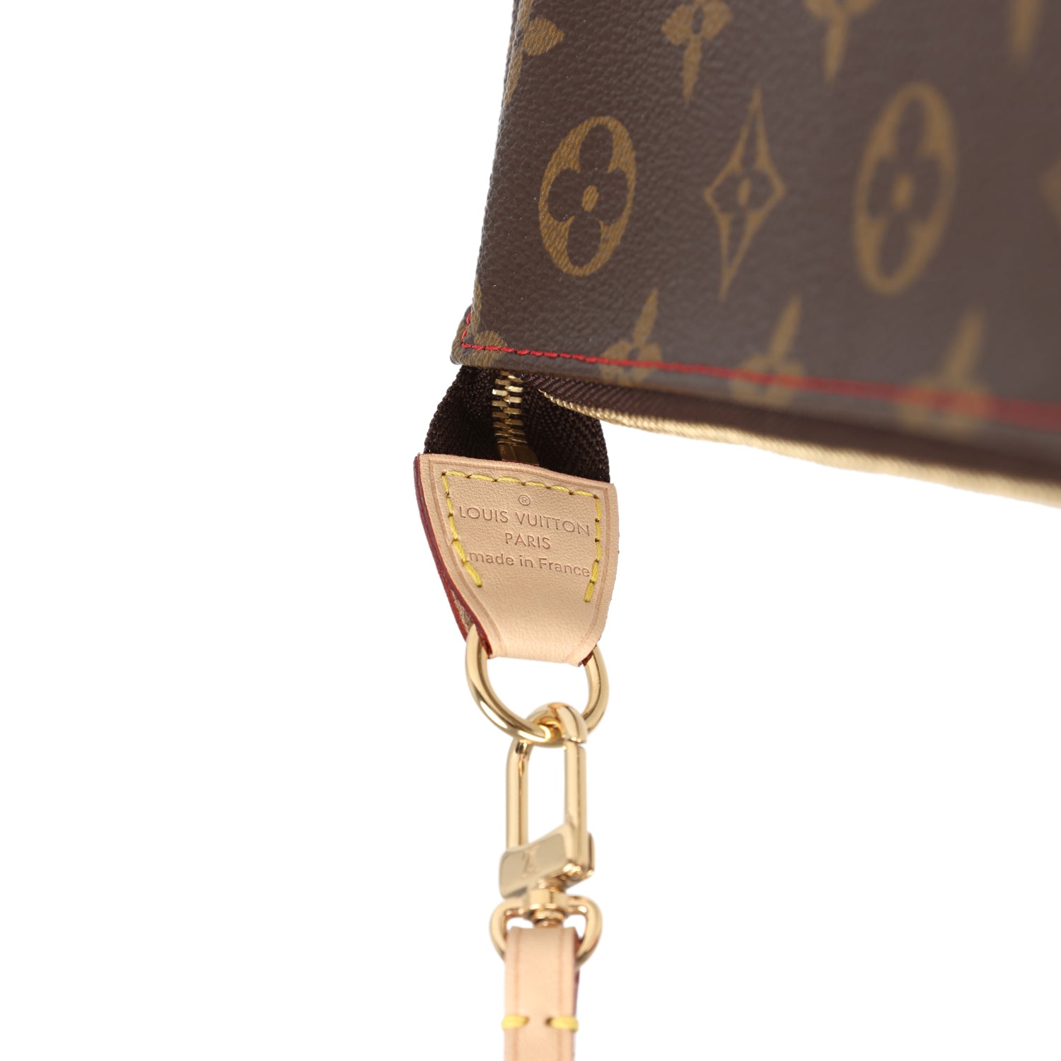 Louis Vuitton Vintage X Takashi Murakami Pochette Accessories Brown and Red Monogram Cerises Gold Hardware