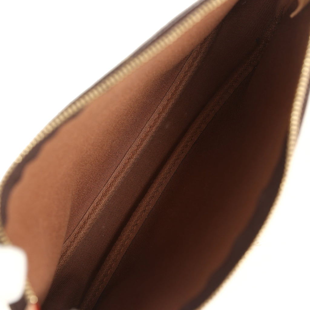 Louis Vuitton Vintage X Takashi Murakami Pochette Accessories Brown and Red Monogram Cerises Gold Hardware
