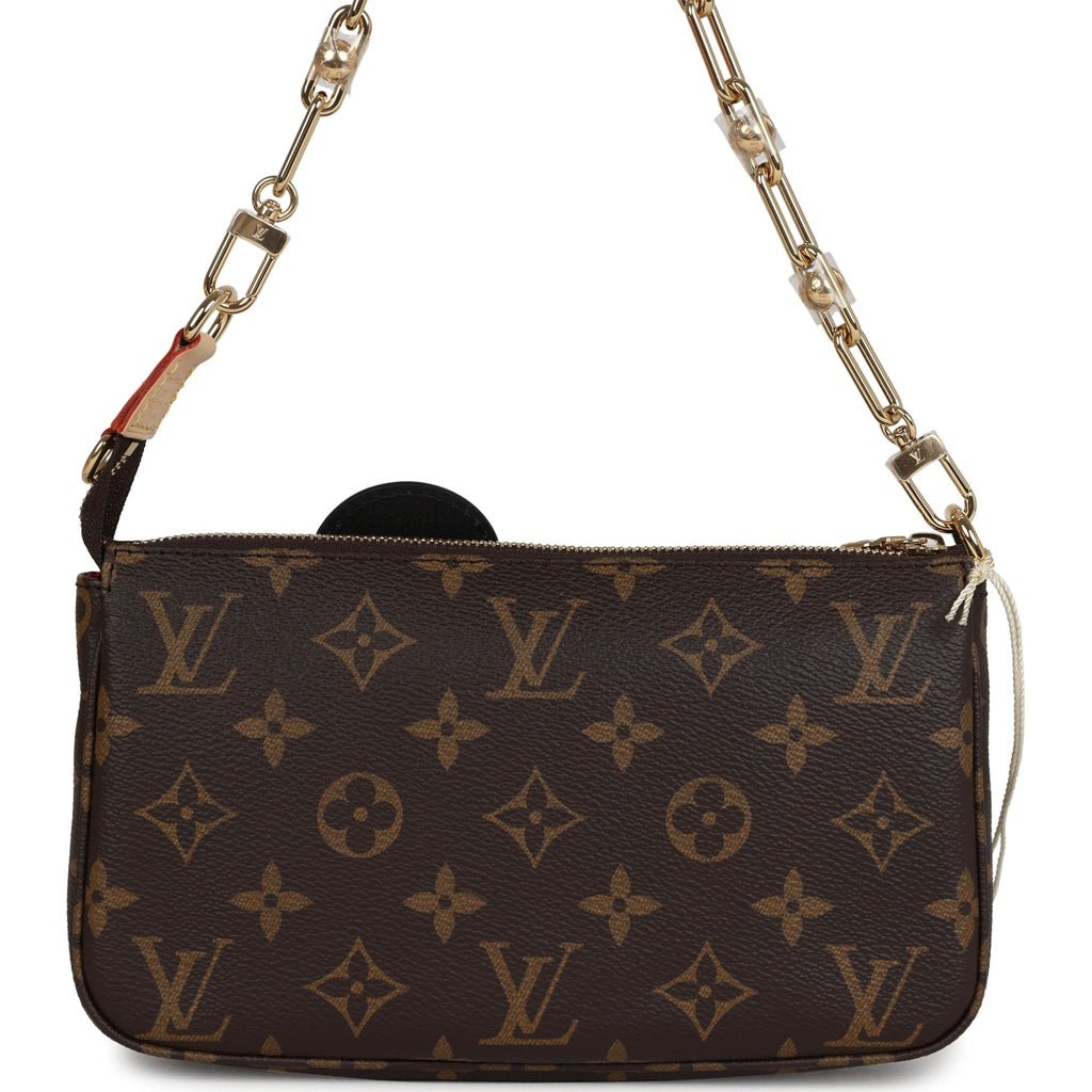 Louis Vuitton X Takashi Murakami Panda Pochette Accessories Brown Monogram Gold Hardware